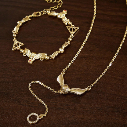 Set de collar y pulsera snitch - Harry Potter